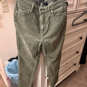 Women’s BDG Mom High-Rise Olive Corduroy Pants (27)